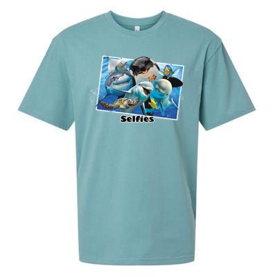 Selfie Ocean Life Sharks Whales  Sueded Cloud Jersey T-Shirt