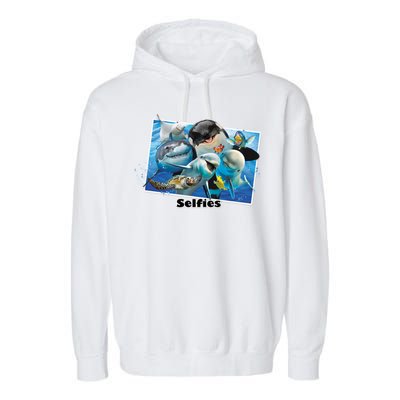 Selfie Ocean Life Sharks Whales  Garment-Dyed Fleece Hoodie