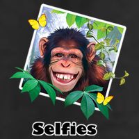 Selfies - Chimp Funny Selfie  7 Panel Mesh Trucker Snapback Hat