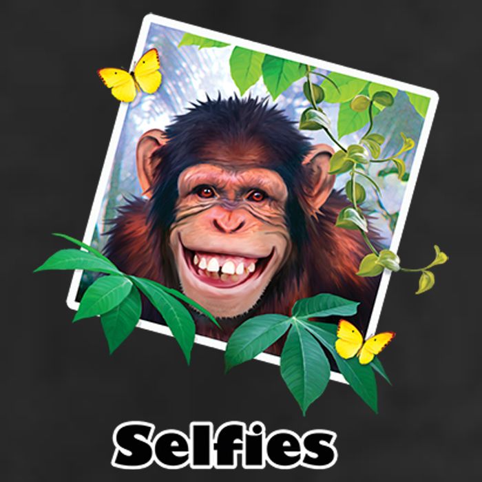 Selfies - Chimp Funny Selfie  7 Panel Mesh Trucker Snapback Hat