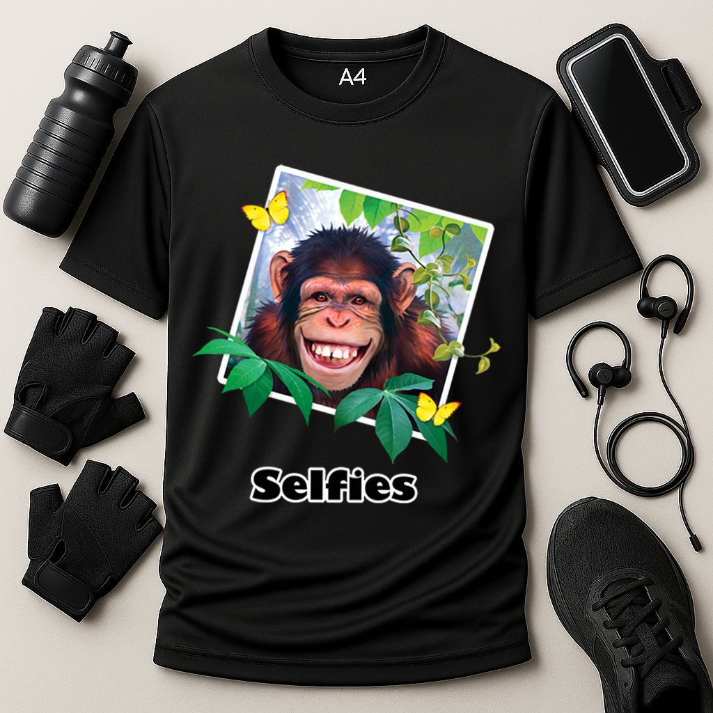 Selfies - Chimp Funny Selfie  Performance Shirt