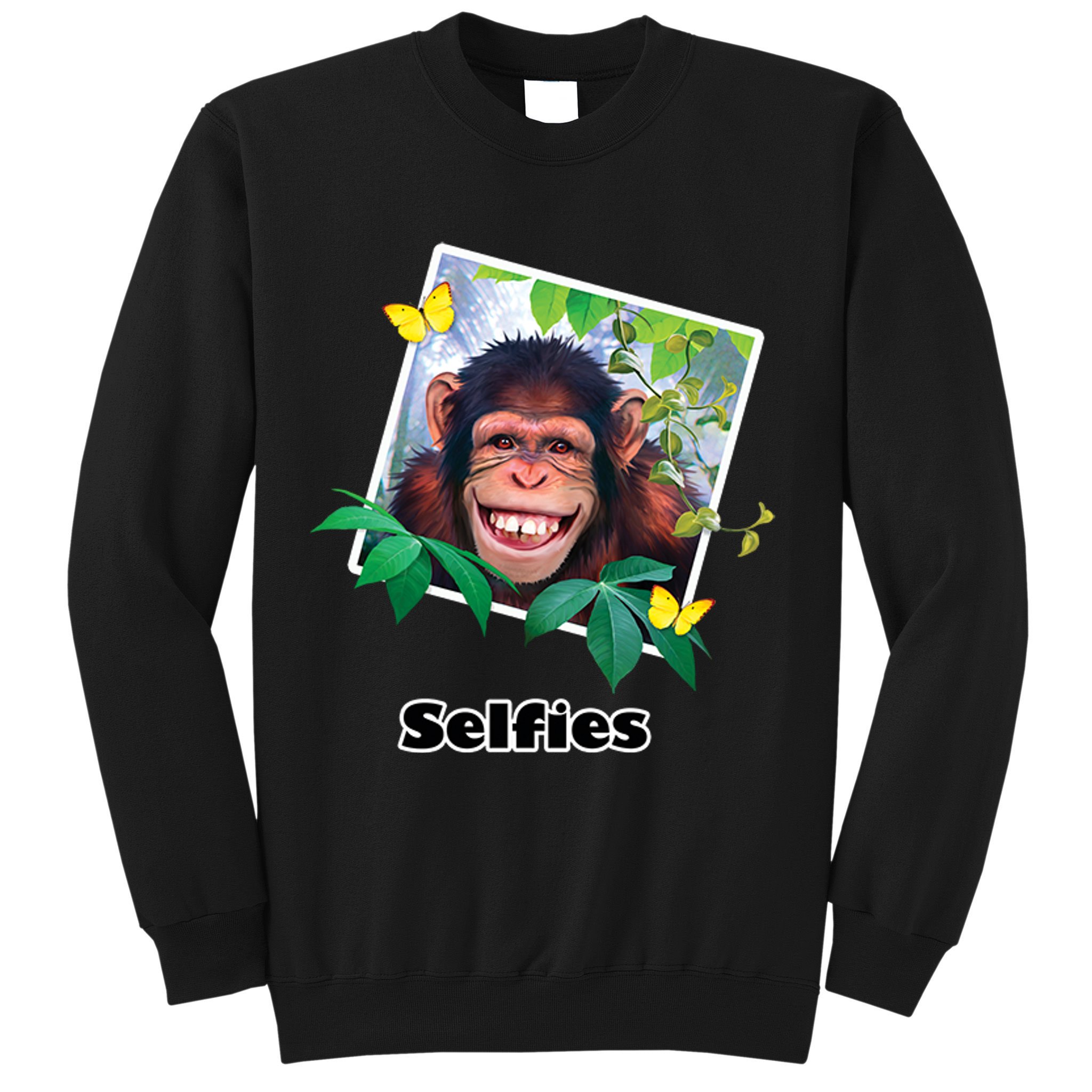 Selfies - Chimp Funny Selfie  Sweatshirt