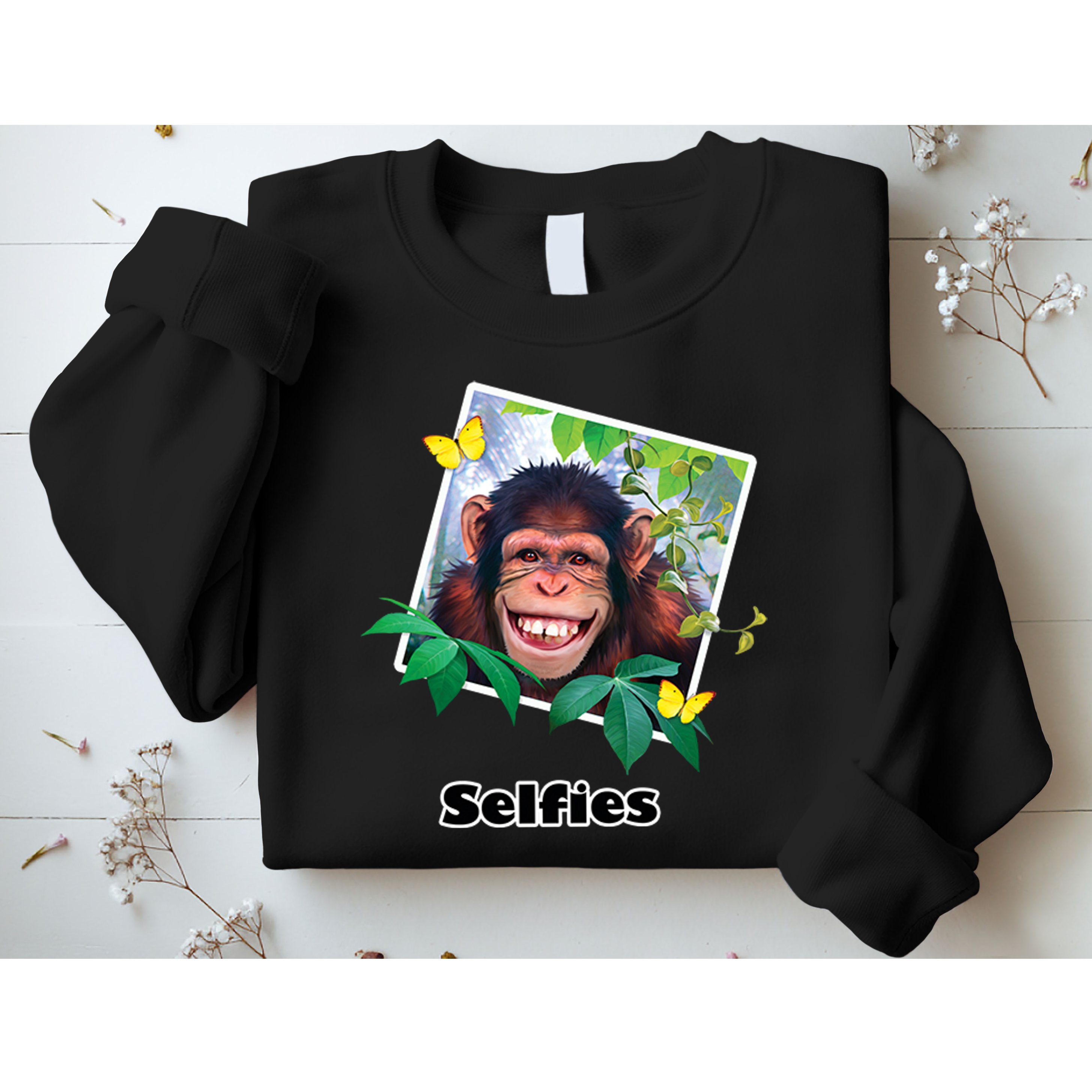 Selfies - Chimp Funny Selfie  Sweatshirt