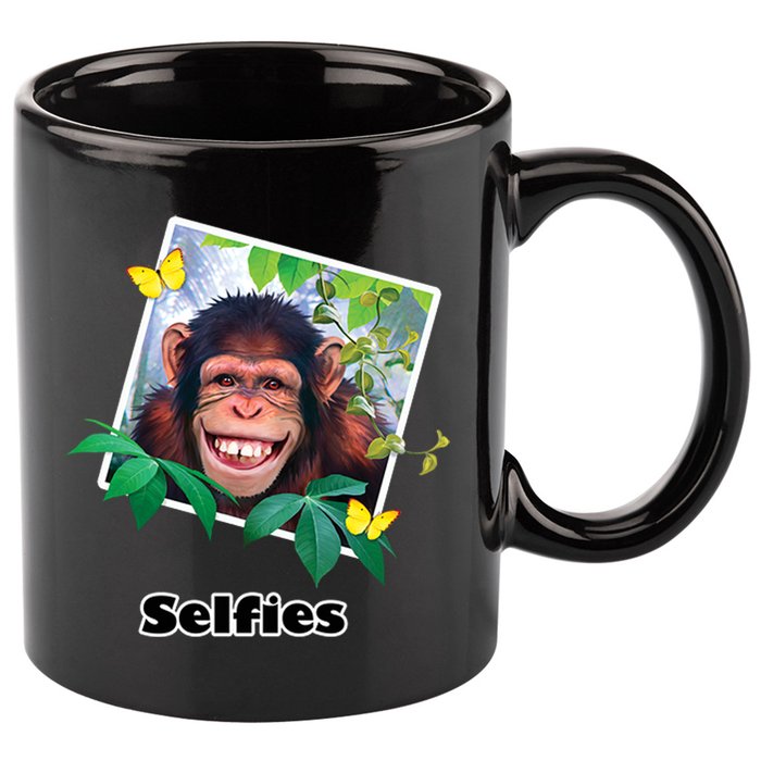 Selfies - Chimp Funny Selfie  11oz C Handle Ceramic Mug