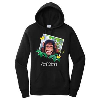 Selfies - Chimp Funny Selfie  Women's Pullover Hoodie