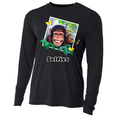 Selfies - Chimp Funny Selfie  Cooling Performance Long Sleeve Crew