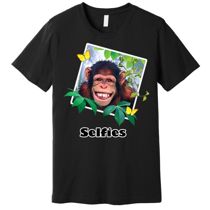 Selfies - Chimp Funny Selfie  Premium T-Shirt