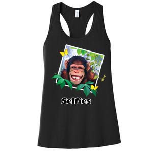 Selfies - Chimp Funny Selfie  Women's Racerback Tank