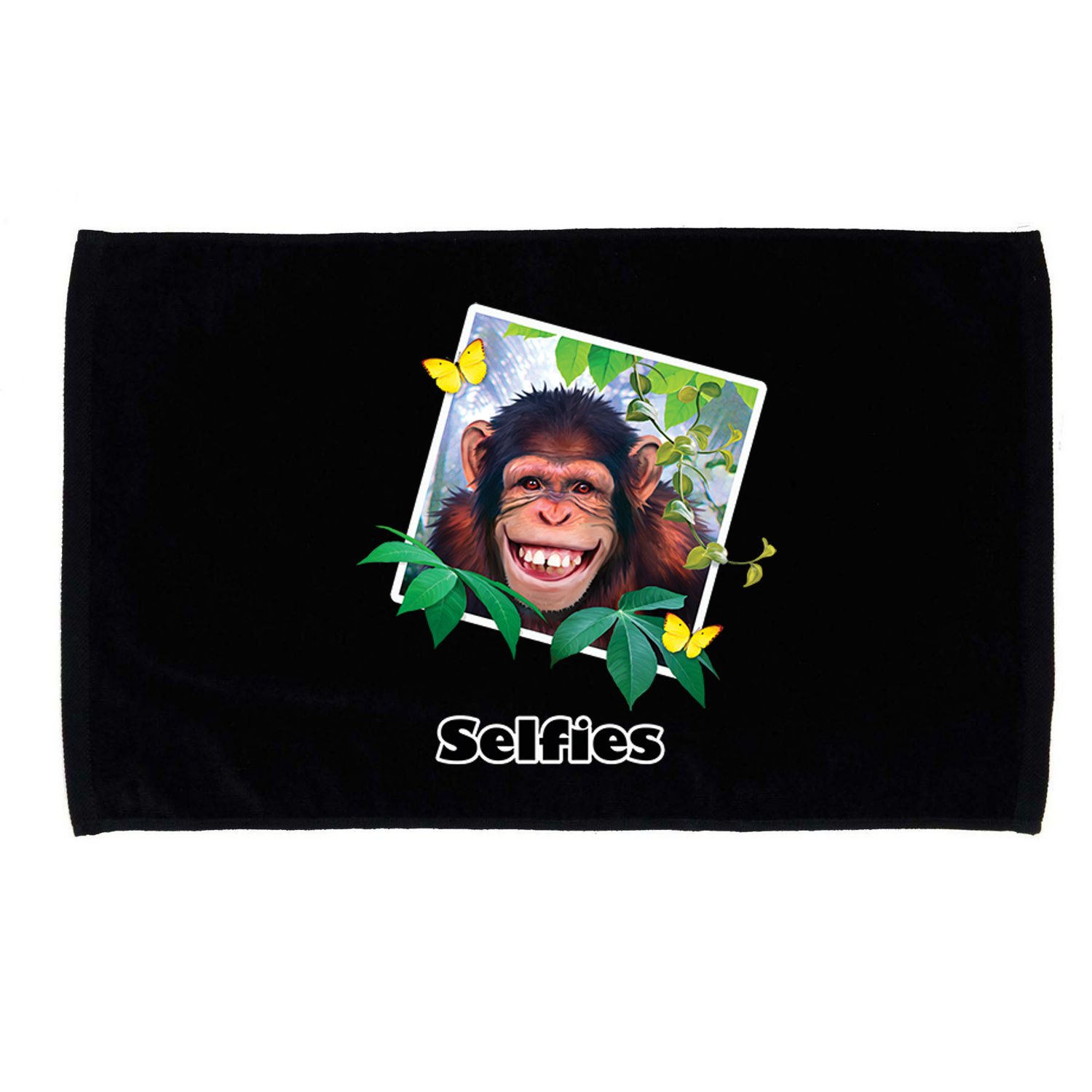 Selfies - Chimp Funny Selfie  Microfiber Hand Towel