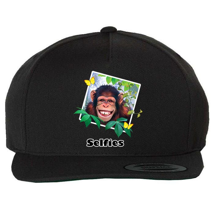Selfies - Chimp Funny Selfie  Wool Snapback Cap