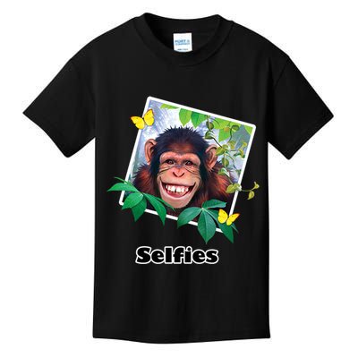 Selfies - Chimp Funny Selfie  Kids T-Shirt