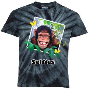 Selfies - Chimp Funny Selfie  Kids Tie-Dye T-Shirt