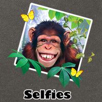 Selfies - Chimp Funny Selfie  Cotton Canvas Backpack