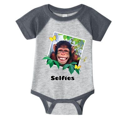 Selfies - Chimp Funny Selfie  Infant Baby Jersey Bodysuit