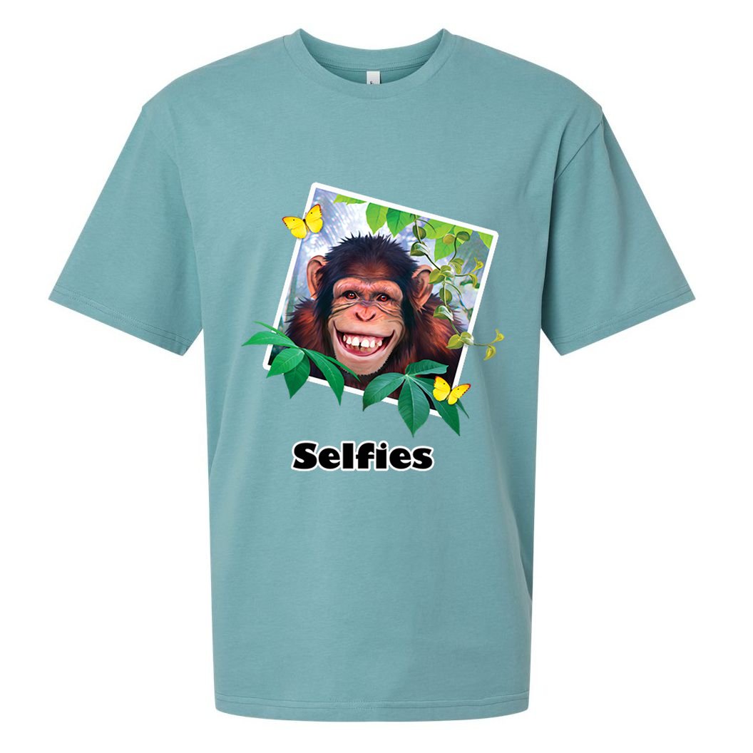 Selfies - Chimp Funny Selfie  Sueded Cloud Jersey T-Shirt