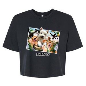 Selfies - Summer Pals Animals Selfie Bella+Canvas Jersey Crop Tee