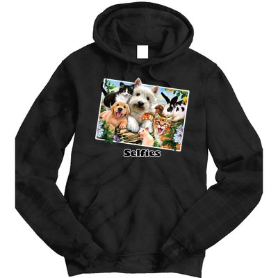 Selfies - Summer Pals Animals Selfie Tie Dye Hoodie