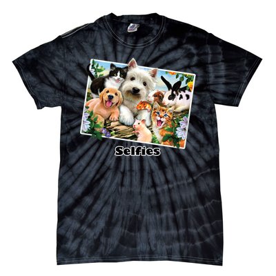 Selfies - Summer Pals Animals Selfie Tie-Dye T-Shirt