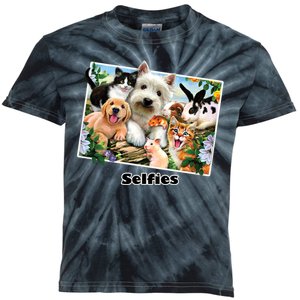 Selfies - Summer Pals Animals Selfie Kids Tie-Dye T-Shirt