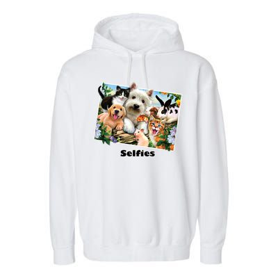 Selfies - Summer Pals Animals Selfie Garment-Dyed Fleece Hoodie