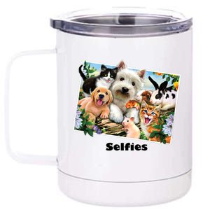 Selfies - Summer Pals Animals Selfie 12 oz Stainless Steel Tumbler Cup