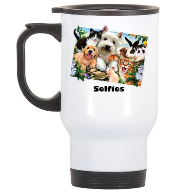 Selfies - Summer Pals Animals Selfie Stainless Steel Travel Mug