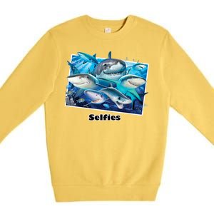 Selfies Shark Selfie Premium Crewneck Sweatshirt