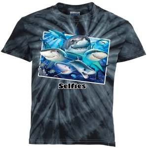 Selfies Shark Selfie Kids Tie-Dye T-Shirt