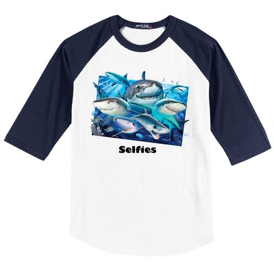 Selfies Shark Selfie Baseball Sleeve Shirt