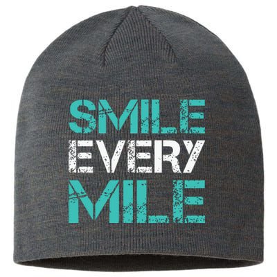 Smile Every Mile Funny Running T Runner Gifts Sustainable Beanie