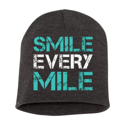 Smile Every Mile Funny Running T Runner Gifts Short Acrylic Beanie