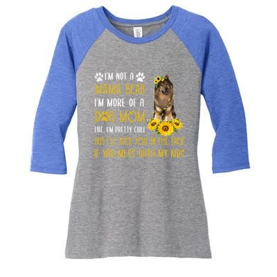 Sunflower Eurasier Mom Mothers Day Dog Mom Gift Women's Tri-Blend 3/4-Sleeve Raglan Shirt