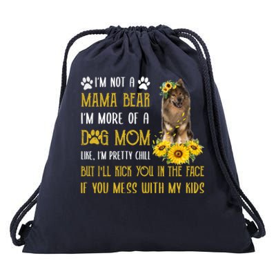 Sunflower Eurasier Mom Mothers Day Dog Mom Gift Drawstring Bag