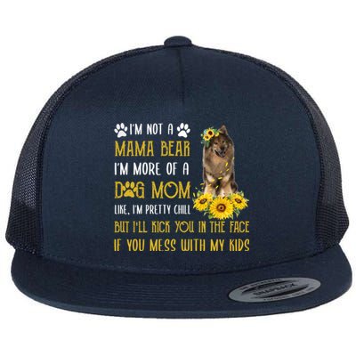 Sunflower Eurasier Mom Mothers Day Dog Mom Gift Flat Bill Trucker Hat