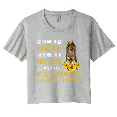 Sunflower Eurasier Mom Mothers Day Dog Mom Gift Women's Crop Top Tee