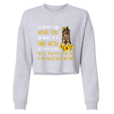 Sunflower Eurasier Mom Mothers Day Dog Mom Gift Cropped Pullover Crew