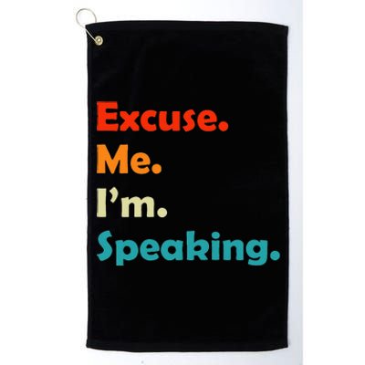 S Excuse Me Im Speaking 70s Retro Christmas Gift Platinum Collection Golf Towel