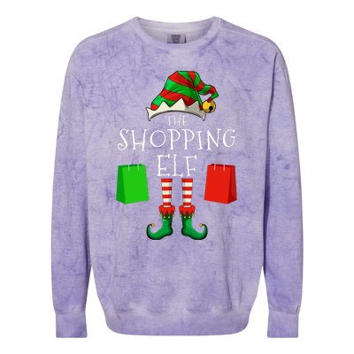 Shopping Elf Matching Family Group Christmas Party Colorblast Crewneck Sweatshirt