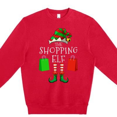 Shopping Elf Matching Family Group Christmas Party Premium Crewneck Sweatshirt