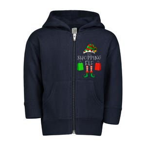 Shopping Elf Matching Family Group Christmas Party Toddler Zip Fleece Hoodie