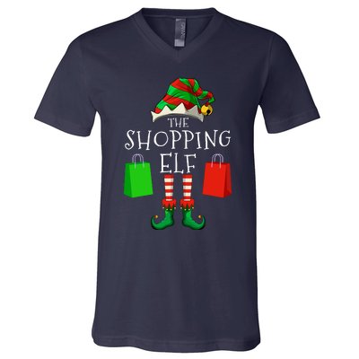 Shopping Elf Matching Family Group Christmas Party V-Neck T-Shirt