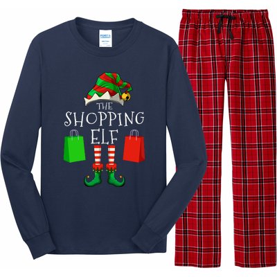 Shopping Elf Matching Family Group Christmas Party Long Sleeve Pajama Set