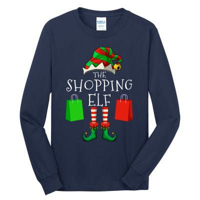 Shopping Elf Matching Family Group Christmas Party Tall Long Sleeve T-Shirt