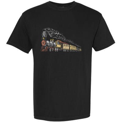 Steam Engine Model Train Lover Railwayman Driver Railroad Garment-Dyed Heavyweight T-Shirt