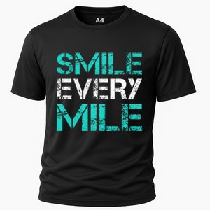 Smile Every Mile Funny Running Cooling Performance Crew T-Shirt