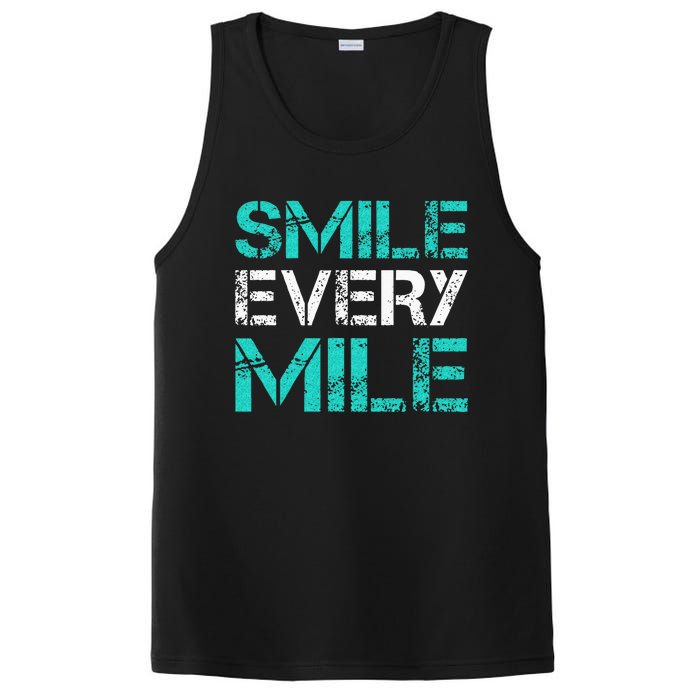 Smile Every Mile Funny Running PosiCharge Competitor Tank