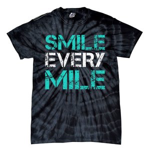 Smile Every Mile Funny Running Tie-Dye T-Shirt