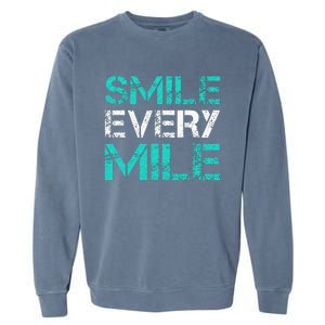 Smile Every Mile Funny Running Garment-Dyed Sweatshirt