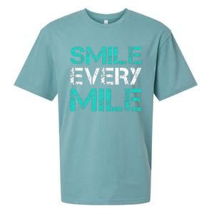 Smile Every Mile Funny Running Sueded Cloud Jersey T-Shirt