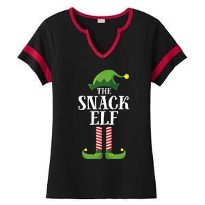 Snack Elf Matching Family Group Christmas Party Ladies Halftime Notch Neck Tee